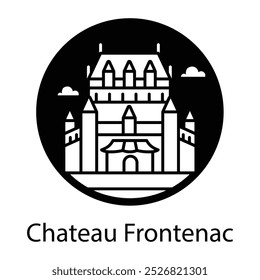 Um ícone de estilo de glifo do chateau frontenac 