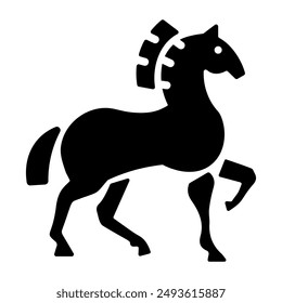 A glyph style icon of cheval