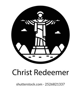 Un icono de estilo de glifo de Cristo Redentor 