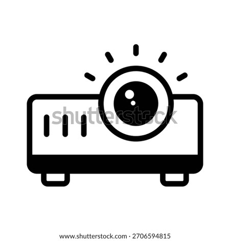 An glyph style icon of classroom projector