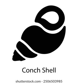 A glyph style icon of conch shell