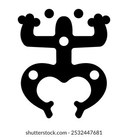 Glyph style icon of coqui taino 