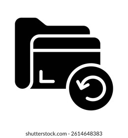 A glyph style icon of data backup folder