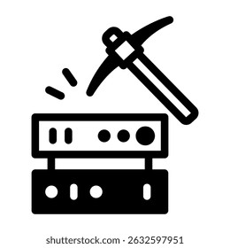 Un icono de estilo de glifo que denota técnicas de minería de datos

