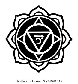 A glyph style icon of divine chakra symbol