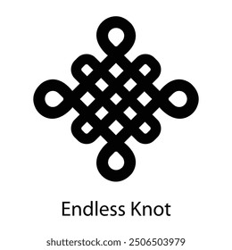 A glyph style icon of endless knot 