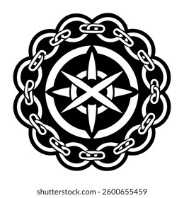 A glyph style icon of ethereal chains symbol