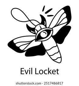 A glyph style icon of evil locket 