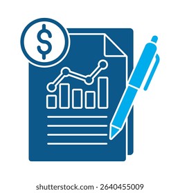 Glyph style icon of financial manual. Great for digital marketing, SEO, and online business themes.