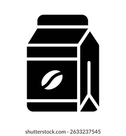 A glyph style icon of flavoured milk packaging