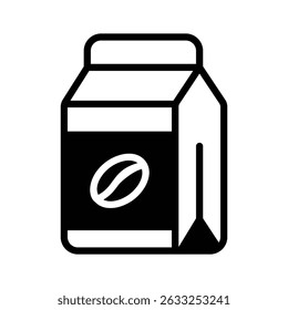 A glyph style icon of flavoured milk packaging