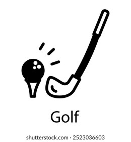 Um ícone de estilo de glifo do golfe 