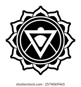 A glyph style icon of ground chakra symbol