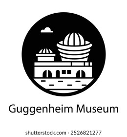 Un icono de estilo glifo del museo Guggenheim  