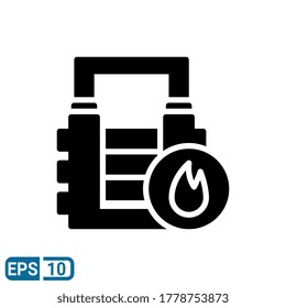 icono de estilo glifo del calentador. ilustración vectorial para diseño gráfico, sitio web, interfaz de usuario aislada en fondo blanco. EPS 10