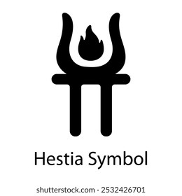 Un icono de estilo de glifo de símbolo de hestia 