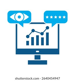 Glyph style icon of impressions rate. Great for digital marketing, SEO, and online business themes.