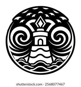 A glyph style icon of indigenous art symbol