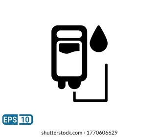 glyph style icon of infusion. vector illustration for graphic design, website, UI isolated on white background. EPS 10