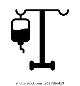 A glyph style icon of iv stand, ready for premium use