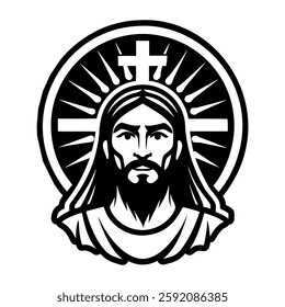 A glyph style icon of jesus christ symbol