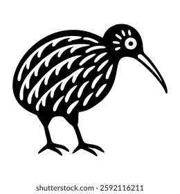 A glyph style icon of kivi bird