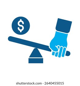 Glyph style icon of leverage. Great for digital marketing, SEO, and online business themes.