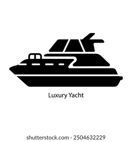 A glyph style icon of luxury yacht 