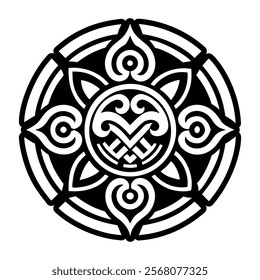 A glyph style icon of maori life symbol