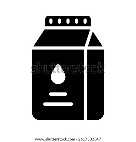 A glyph style icon of milk packaging