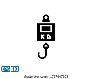 ícono estilo glifo de mini escala con gancho. ilustración para diseño, sitio web, UI. EPS 10