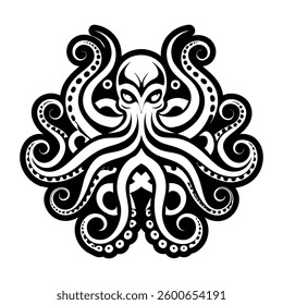 A glyph style icon of octopus tentacles