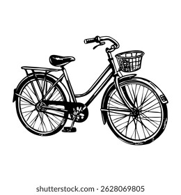 Um ícone de estilo de glifo da antiga bicicleta vintage