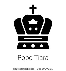 A glyph style icon of pope tiara 