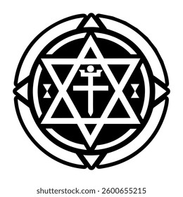 A glyph style icon of religious shelter symbol