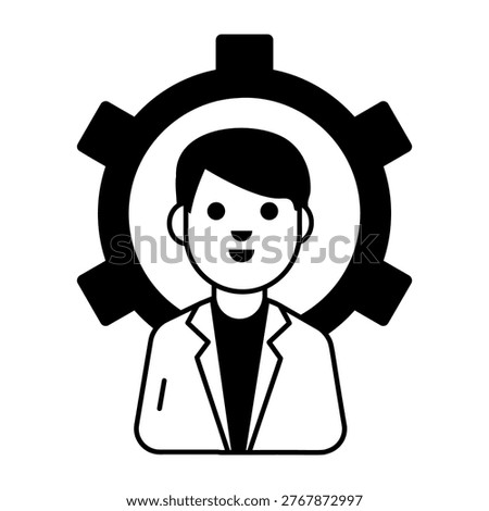 A glyph style icon representing adaptability