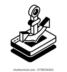 Un icono de estilo de glifo que representa el Sitio web de anclaje
