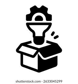Glyph style icon representing business record management
