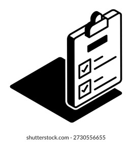 Um ícone de estilo de glifo representando uma lista de verificação