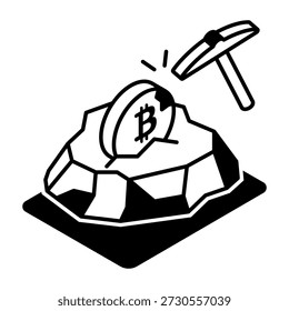 Um ícone de estilo de glifo que representa a mineração de criptografia