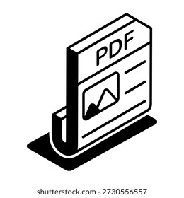 Um ícone de estilo de glifo representando o documento