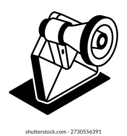 Um ícone de estilo de glifo que representa marketing por email