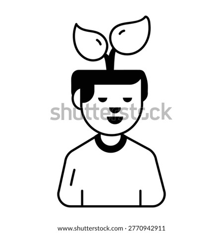 A glyph style icon representing growth mindset