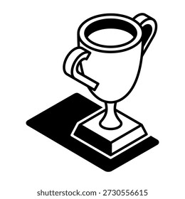 Um ícone de estilo de glifo representando um troféu