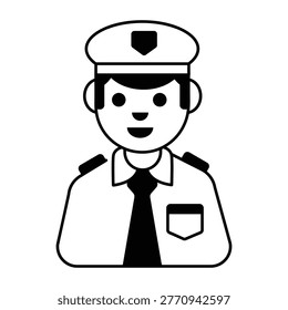 A glyph style icon representing a watchman