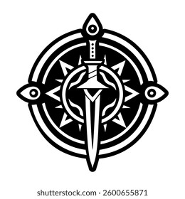 A glyph style icon of ritual dagger symbol