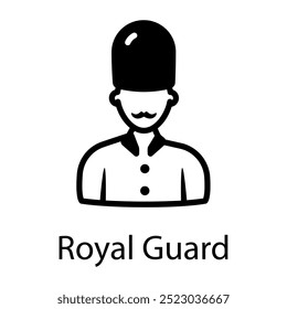 A glyph style icon of royal guard 