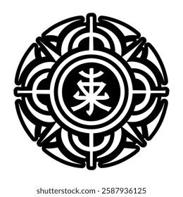 A glyph style icon of sacred symbol