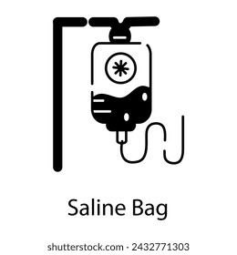Here�s a glyph style icon of saline bag