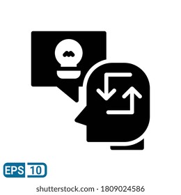 glyph style icon of searching idea business. vector illustration for graphic design, website, UI isolated on white background. EPS 10